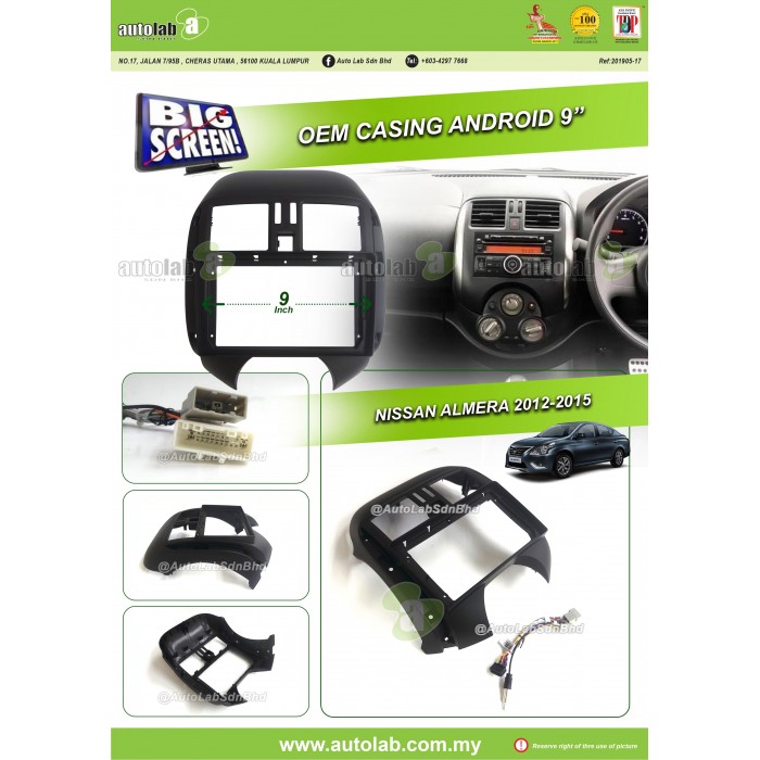 Big Screen Casing Android - Nissan Almera 2012-2015 (9inch)